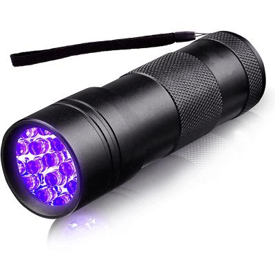 China Industrial Pet 395Nm Urine Detector 12 Led Mini Pocket Size Uv Led Flashlight 396Nm With AAA Battery for sale