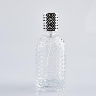 China Women Cosmetic Luxury Round Perfume Glass Bottles 30ml50ml Transparent Empty Pineapple Perfume Glass Spray Bottle for sale