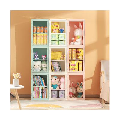 China Modern Home Kids Viable Toy Plastic Storage Cabinet Box Kids Magnetic Stackable Kindergarten Storage Organization Organizer for sale