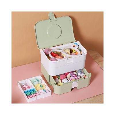 China Viable Wholesale Modern Kids Colors Multi Layer Jewelery Organizer PP Plastic Drawer Kids Jewelery Box Storage Case Bins for sale