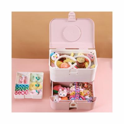 China Viable Wholesale PP Mulit Material Layer Organizer Kids Children Cartoon Jewelry Color Plastic Storage Boxes And Bins for sale