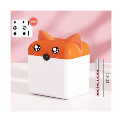 China PP Material Jewelry Cosmetic Fox Shape Lipstick Animal Shape Lipstick Storage Box Wholesale Viable Makeup Organizer Box With Mirror for sale