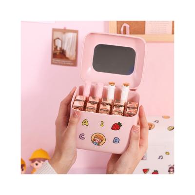 China Viable Wholesale Modern Lipstick Collection Box Custom Design Storage Box Pink Lipstick Boxes Desktop Plastic Supplier for sale