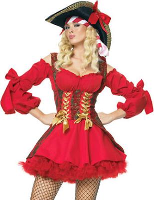 China Halloween Christmas Sexy Costumes Wholesale Sexy Buccaneer costume in red color XS-XXXXL for sale