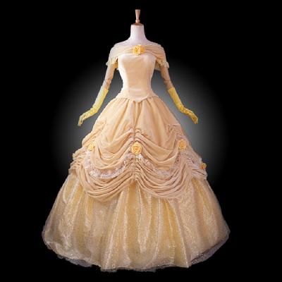 China Wholesale adult princess belle costume women Beauty and the Beast costumes cosplay dress for sale