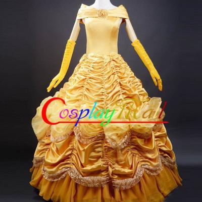 China Wholesale Beauty and the Beast Costume Women Princess Belle Cosplay Dress For Adult Fancy for sale