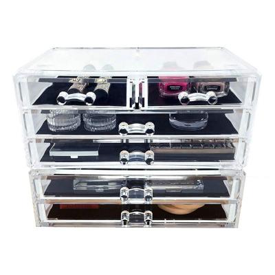 China Viable Customize Large Capacity Clear Storage Box Makeup Drawers Plastic Organizers For Sale for sale