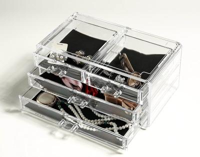 China Amazon Clear Transparent Makeup Jewelery Compartment Hot Selling Plastic Viable r Organizer for sale