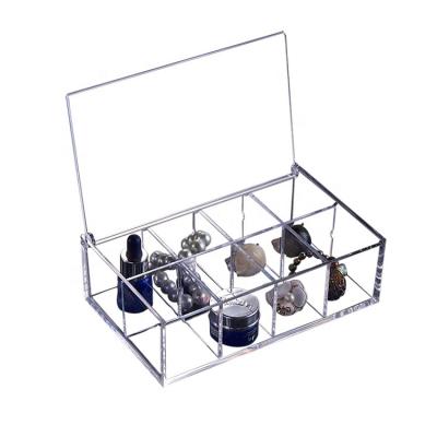 China Jewerly Storage Top Selling Transparent Clear Plastic Necklace Cosmetic Ring Storage Organizer Jewelry Boxes With Lid for sale