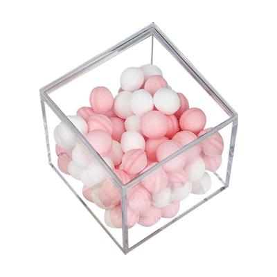 China Custom Viable Storage Organizer Plastic Plastic Wedding Party Gift Square Candy Box With Lid for sale