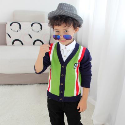 China New Product Anti-Shrink Ideas Korea Cotton Fabric Stylish Patchwork Knit Boys Sweater for sale