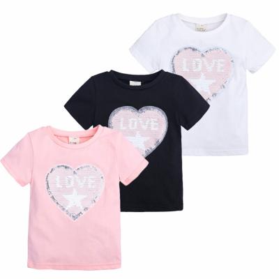 China Plus Size Summer Loungewear Babies Cotton Cartoon Sequins Children's T-shirt Sweatshirt Tops Online Shopping for sale