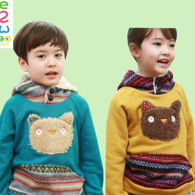 China Anti-pilling Wolf Animal Hoodie With Ears Custom Made For Kids Sweater for sale