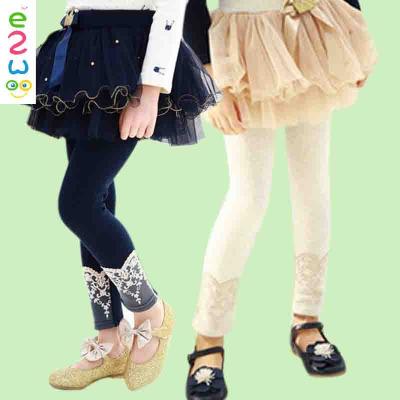 China Cute 100% Cotton Young Girls Leggings Wholesale Tight Kids Leggings-- Leggings With Skirt, Girls Pants for sale