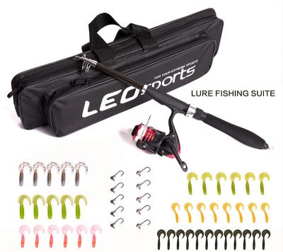 China Fishing Rod Sets HaiYue Fishing Rods Telescopic Reels Lure Hook Kit Fishing Set Combo With Fishing Bag for sale