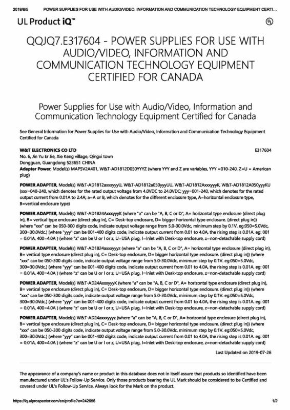 CUL - Dongguang Xinke Electronics Technique Limited Company