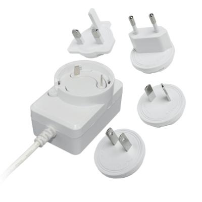 China AC DC Power Adapter 12V 1A Adapter With Plug Interchangeable With Ce U l Gs Saa 58.5*39.5*36 for sale