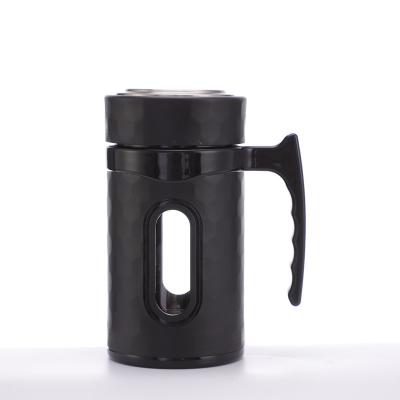 China WITH LID desktop handle cup plastic shell glass ironproof portable high borosilicate heat preservation for sale