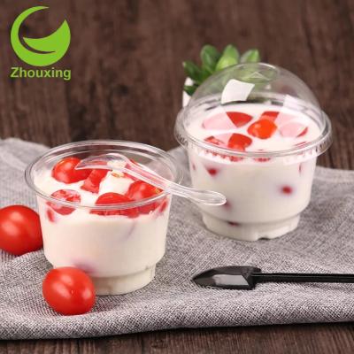 China ISO9001 PET Ice Cream Cup 8oz 280ML Single Wall Mug With Lid For Yogurt for sale