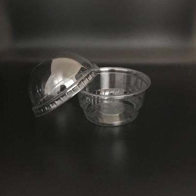 China 5oz PET Dessert Cup Single Wall Rock Clear Disposable PLA Sundae Plastic Cup 150ml With Dome Lid for sale