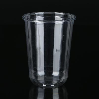 China ZFCUP Eco-Friendly 16 oz. Transparent PET Plastic U Shape Disposable Cup for sale