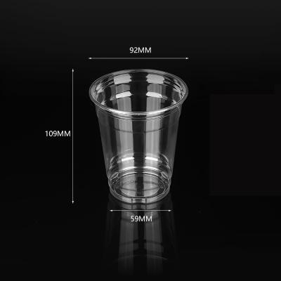 China PLA Cup 14oz Disposable Cup 400ml Clear Biodegradable PET Plastic Cup With Lid for sale