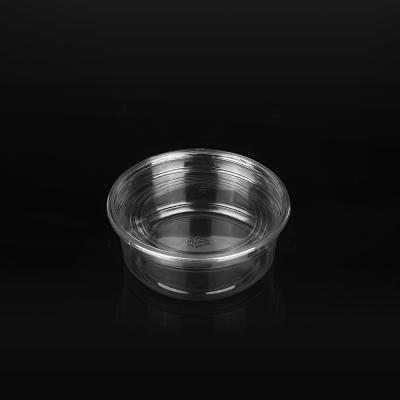 China 8oz 250ml Disposable PLA Food Grocery Plastic Material Degradable Container With Clear Flat Lid Grocery Cup for sale