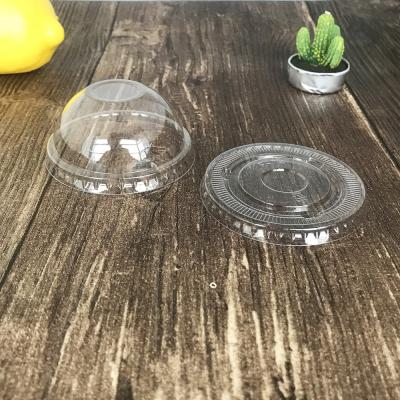 China Flat Transport 74mm PET Lids Clear PLA Dome Lids For Cold Drink Cup for sale