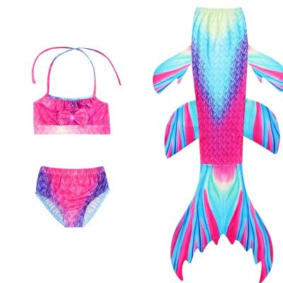 China Fashion Little Kids Girl Children Mermaid Tail Bikini Breathable Swimwear Three Piece Swimsuit For Bathing for sale