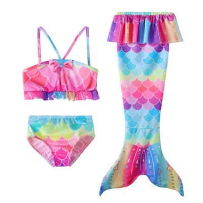 China 2022 Summer Hot QUICK DRY Child Mermaid Swimwear Tail for Kids Mermaid Swimwear 3pcs Mermaid Swimwear Tail Baby Swimming Similar Bikini for sale