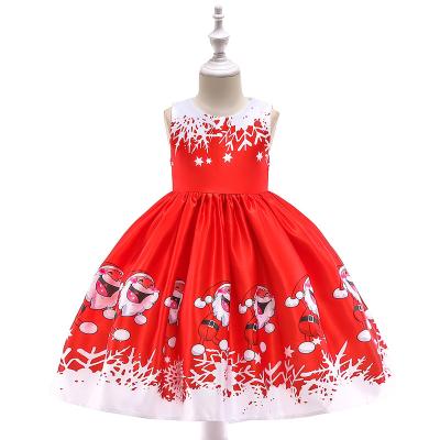 China Breathable Cotton Striping Baby Dress Design Children Print Dress Kids Christmas Clothes for sale