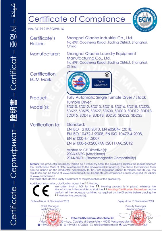 CE - Shanghai Qiaohe Laundry Equipment Manufacturing Co., Ltd.