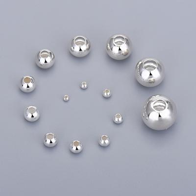 China Popular DIY 925 Sterling Silver DIY Jewelry Accessory Smooth Bead and Jewelry Accessory Spacers Bead Accessories for Bracelets for sale