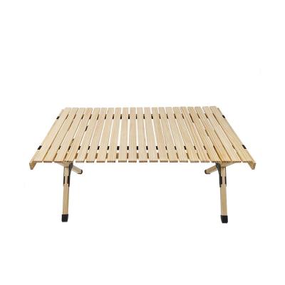 China Simple outdoor camping, barbecue, picnic, game, folding egg roll table, portable pine table for sale