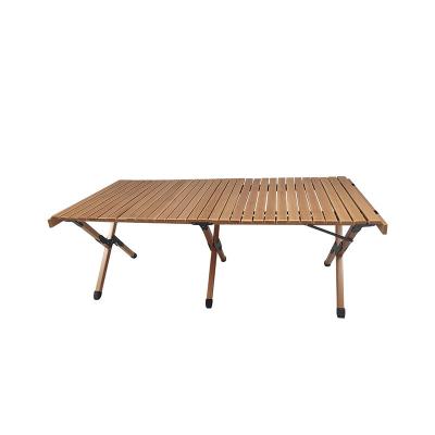 China High quality outdoor camping multifunctional pine picnic egg roll table solid wood table folding modern fried egg table for sale