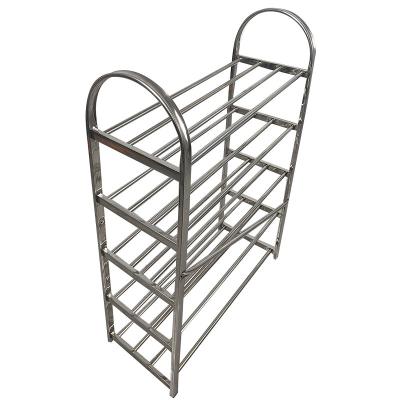 China (Size)High Quality Adjustable 5 Tier Stainless Steel Shoe Organizer Shelf Store Shoe Rack for sale