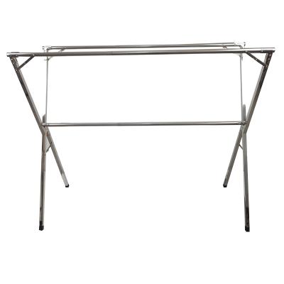 China Portability Free Installation Telescopic Stainless Steel X-Type Folding Clothes Rack for sale