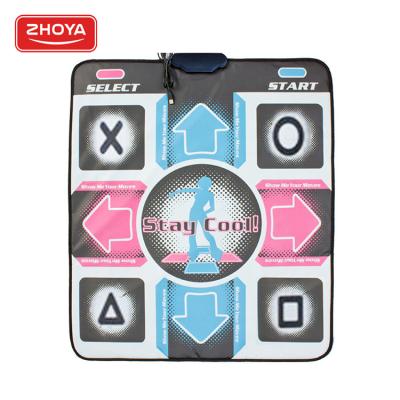 China Home Use Zhoya Non Slip Foot Print Game Fitness Double PVC Dancing Stage Mat Computer USB Precise Pad for sale