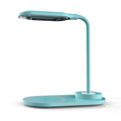 China 2 in 1 Wireless Charger With Led Table Lamp Table Lamp Wireless Charger Mobile Phone Usb Charging Qi Radio Charger Phone Led Desk Lamp for sale