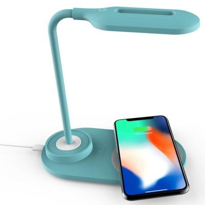 China 2 in 1 wireless charger with table lamp LED bedside table lamp with wireless charger light for bedroom nightstand for sale