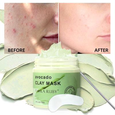 China ODM 100% OEM Natural Beauty Organic Facial Care Private Label Moisturizer Whitening Exfoliating Avocado Mud Face Clay Mask for sale