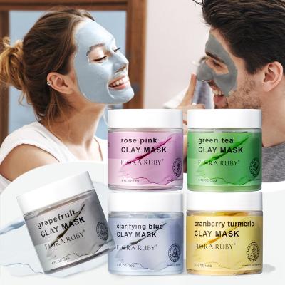 China OEM ODM 100% Natural Beauty Organic Facial Care Private Label Moisturizer Whitening Exfoliating Tea 100% Green Natural Face Clay Mask for sale