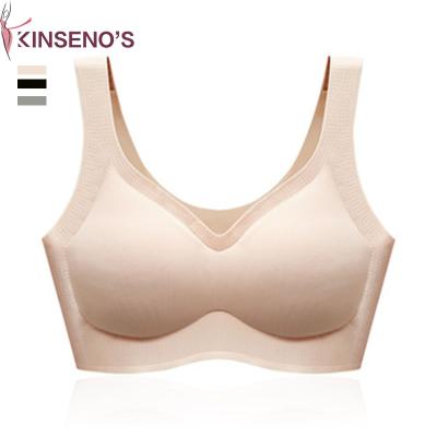 China QUICK DRY Factory Made Dropshipping Thai Latex One Piece Ice Soft Breathable Silk Women Sleep Bra Seamless for sale