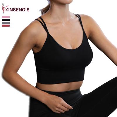 China Breathable Lift Up Shake Proof Custom Logo Fitness Wear Women Beauty Cross Back Sports Bra for sale