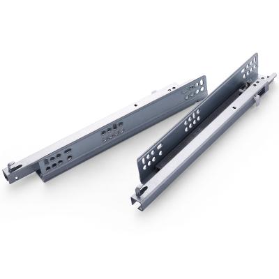 China Modern Silent Half Extension Soft Narrow Drawer Slides Undermount With Bolt for sale