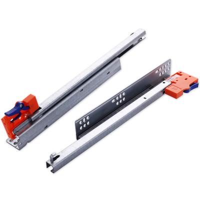 China Modern Soft Closing Side Rails Undermount Push Open Soft Narrow Drawer Slide for sale