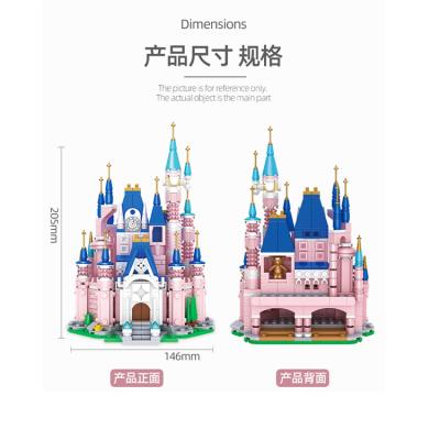 China Building Toy 8 in 1 Princess Fantasy Castle Toy Pink Dream Castle Girl's DIY Educational Building Blocks Blocks for sale