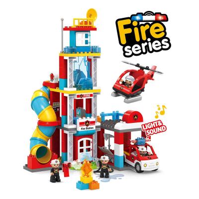 China Electronic Toy Children's Building Blocks Fire Administration Color Box Packing Blocks for sale