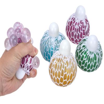 China Soft Toy Decompression Anti-Stress Squishy Mesh Hand Wrist Balls 6cm Grape Toy Funny Stress Relief Squeezing Soft Balls for sale