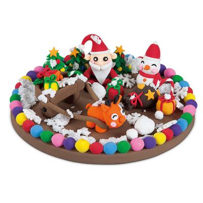 China Super Light Clay Floor Set Kids Toys Children Capacity Plasticine Air Dry Superlight Christmas Theme Practical Early Educational for sale